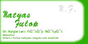 matyas fulop business card